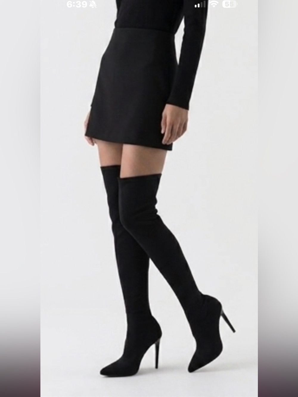 Call It Spring Black Over-the-Knee Stiletto Boots 7-7.5